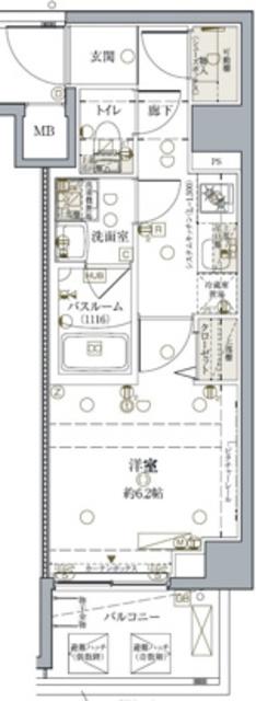 クレヴィスタ板橋ときわ台(1K/2階)の間取り写真