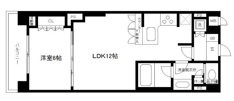 リーガル京都四条烏丸II(1LDK/2階)の間取り写真