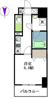URBAN FLATS千葉中央(1K/7階)の間取り写真