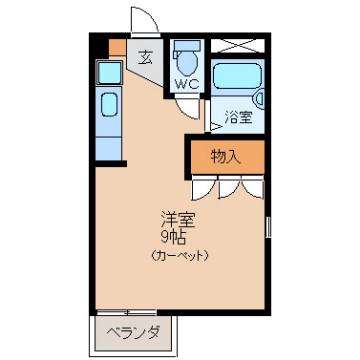 エスポワール松川(ワンルーム/3階)の間取り写真