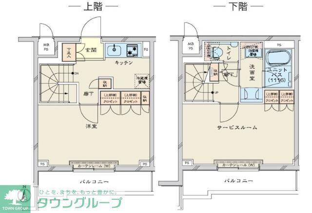 ルーブル川崎鷺沼(1SK/2階)の間取り写真