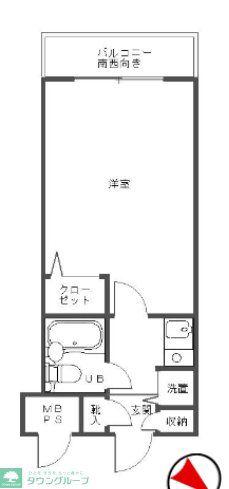 日神パレステージ三軒茶屋(1K/3階)の間取り写真