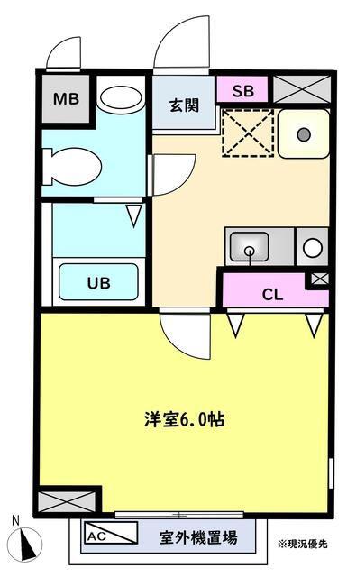 グリーンクラブ大宮(1K/2階)の間取り写真