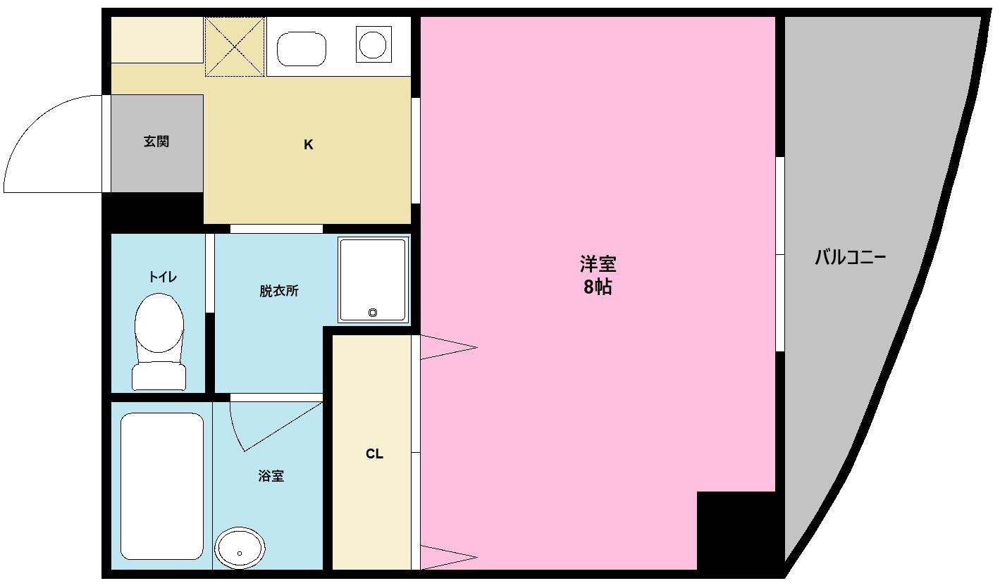 木材会館クラシカ(1K/8階)の間取り写真
