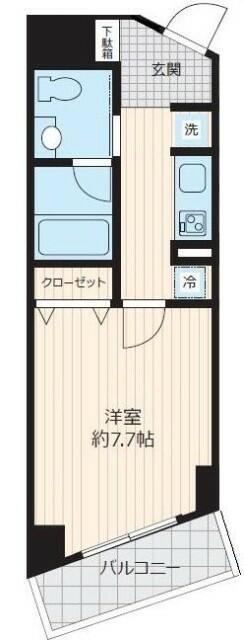 ロワジール三軒茶屋(1K/2階)の間取り写真