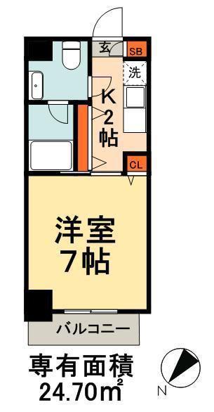 SEASCAPE千葉みなと(1K/10階)の間取り写真