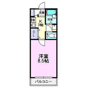 ロイヤルMIZUNO(1K/1階)の間取り写真
