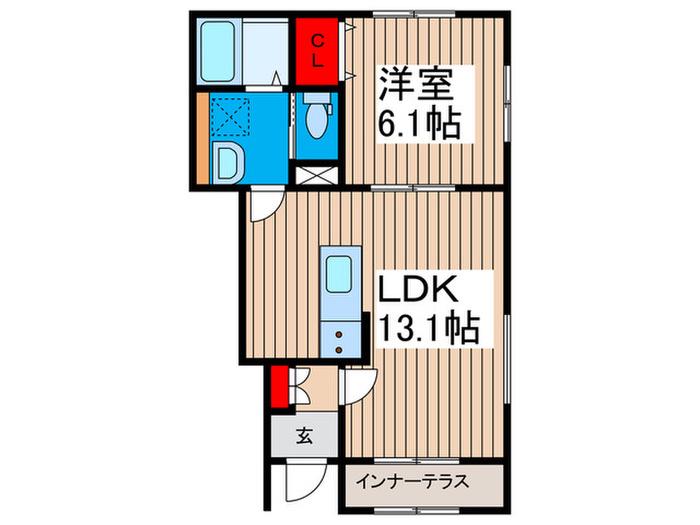 リーブルファイン草加両新田II(1LDK/1階)の間取り写真