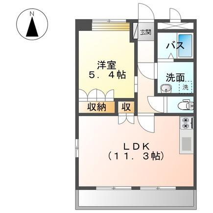 パシフィックフィールド(1LDK/3階)の間取り写真