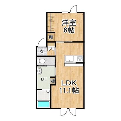 CASCADEII(1LDK/1階)の間取り写真