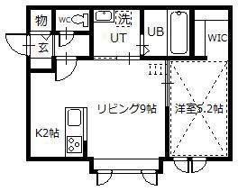 ヴェルヒュッテふらの栄町(1LDK/2階)の間取り写真