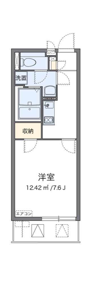 クレイノWILL堺(1K/2階)の間取り写真