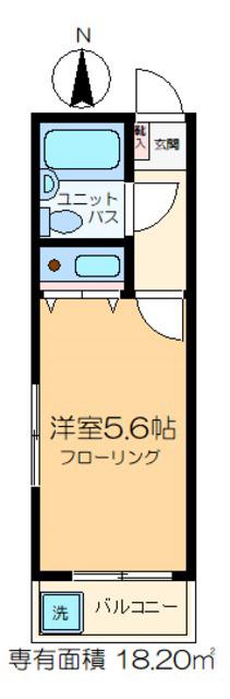 リーフパレス北千住(1K/2階)の間取り写真