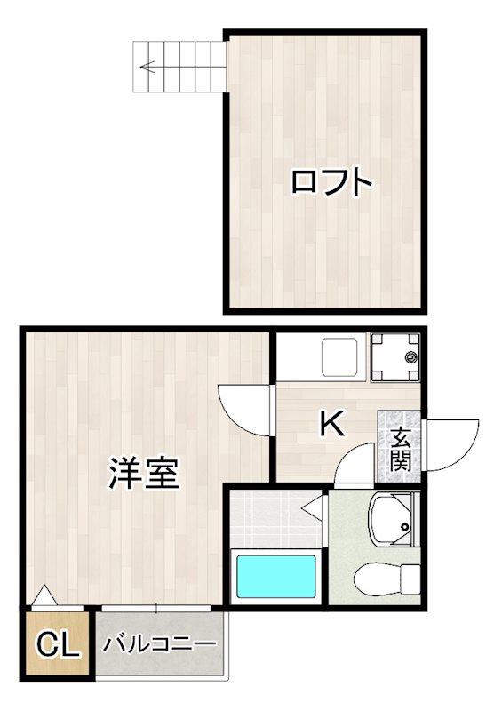 ヒロアーカ新守山(1K/2階)の間取り写真