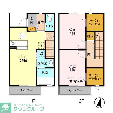 ソラシドハイム(2LDK/2階)の間取り写真