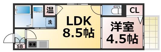 メゾンボヌス(1LDK/2階)の間取り写真
