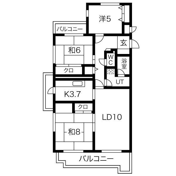アビタシオンナルセ(3LDK/2階)の間取り写真