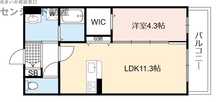 アーブルヴィラージュ(1LDK/1階)の間取り写真
