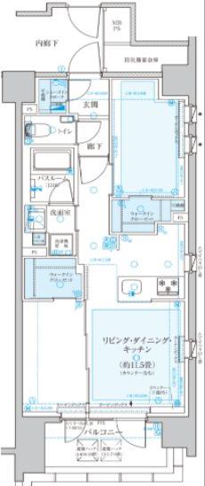 クリオラベルヴィ中央湊(2LDK/10階)の間取り写真