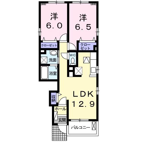 サンタノーヴァ(2LDK/1階)の間取り写真