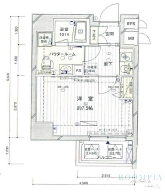 メインステージ押上II(1K/2階)の間取り写真
