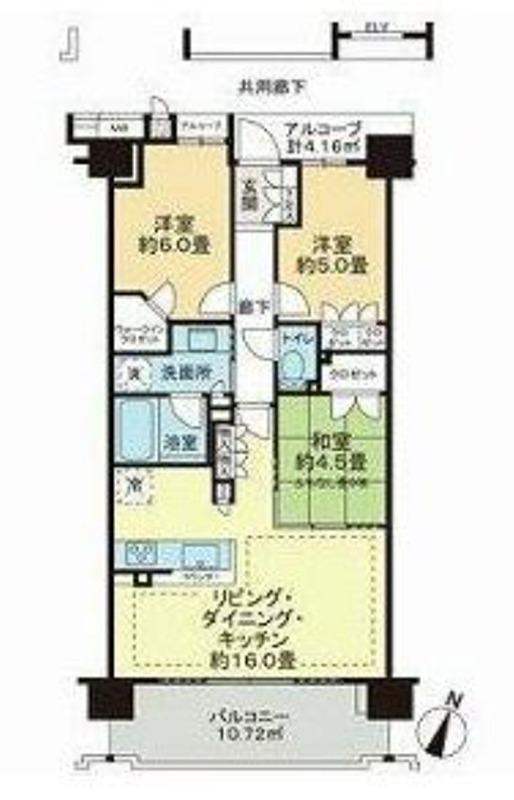 ドレッセ西馬込(3LDK/5階)の間取り写真