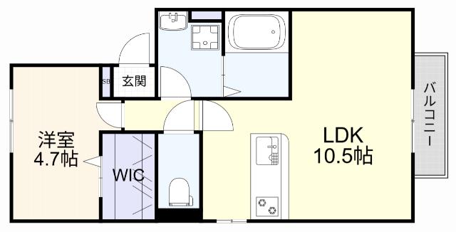 セジュールシャンテ(1LDK/2階)の間取り写真