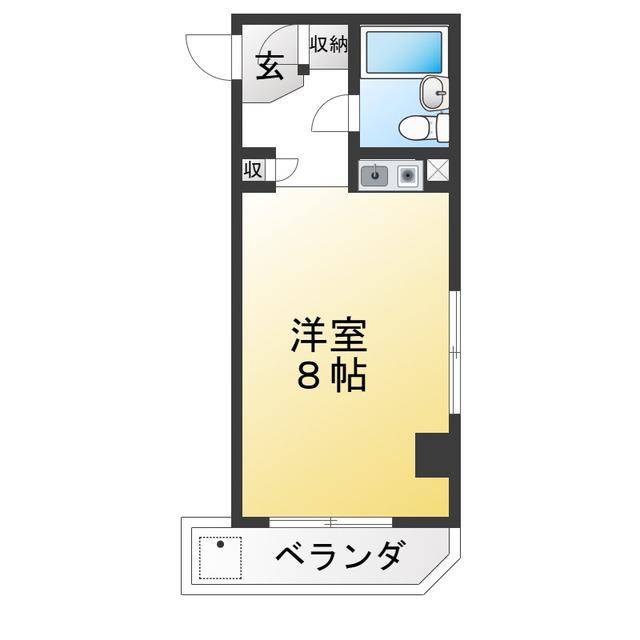 西ビル(ワンルーム/2階)の間取り写真