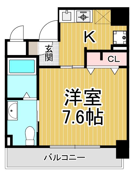 ロイヤルメゾン宝塚(1K/6階)の間取り写真