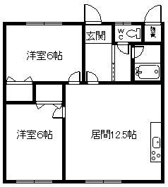 さとう荘(2LDK/1階)の間取り写真