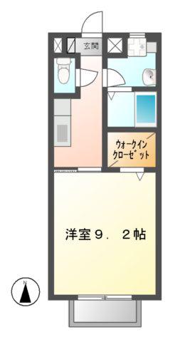 リバーサイド酒井III(1K/2階)の間取り写真