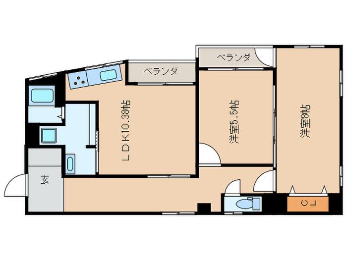 コーポあづま(2LDK/2階)の間取り写真
