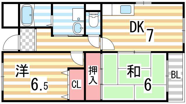 翔開マンションI(2DK/3階)の間取り写真