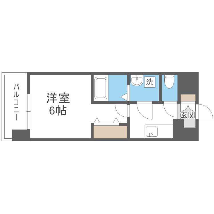クレアグレイス岸里(1K/7階)の間取り写真