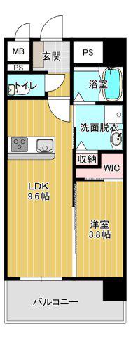 リベール大津(1LDK/7階)の間取り写真