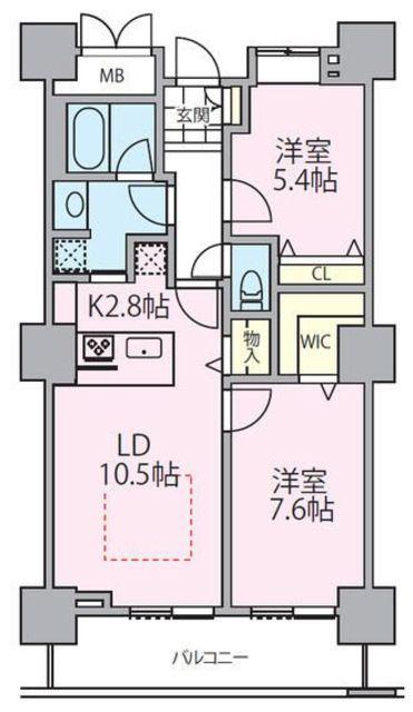 ロイヤルパークスタワー南千住(2LDK/22階)の間取り写真