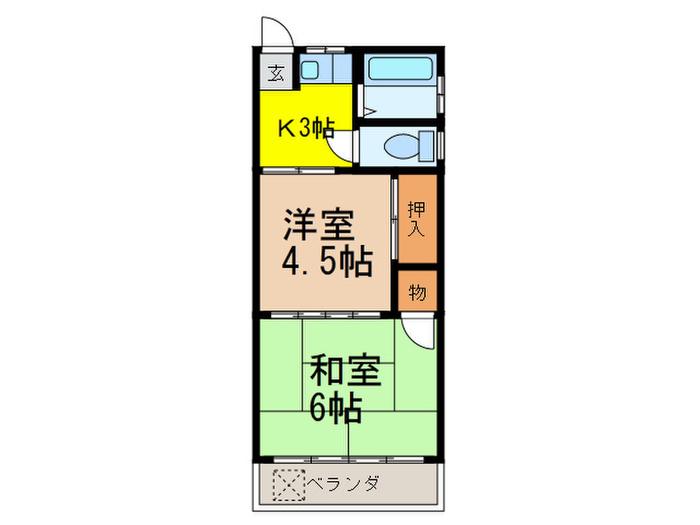 文化ハイツ(2K/3階)の間取り写真