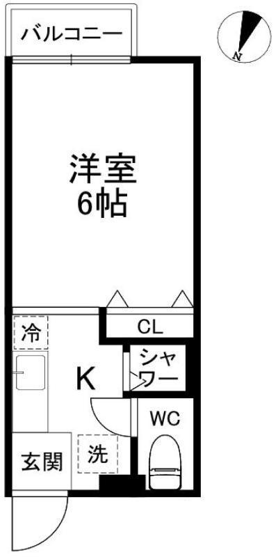 京王井の頭線 神泉駅 徒歩4分 2階建 築36年(1K/1階)の間取り写真