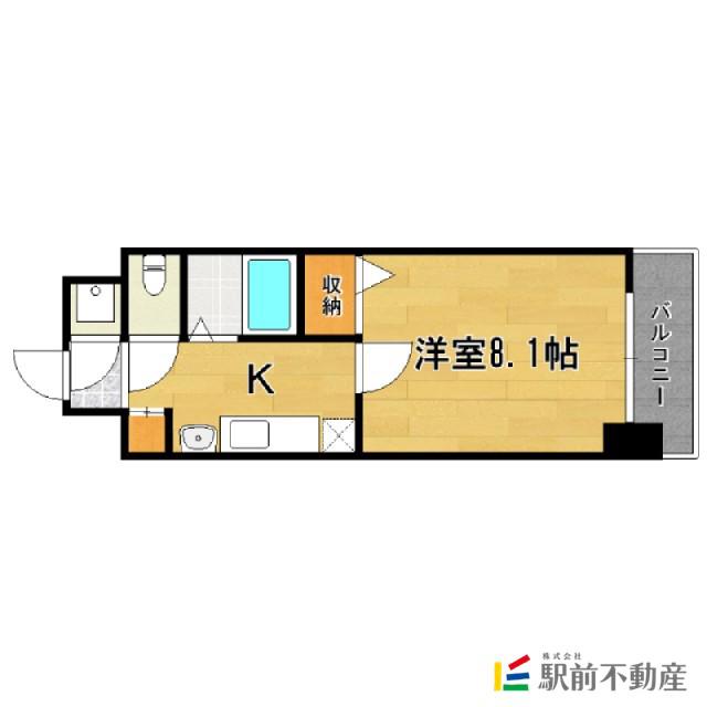 エンクレスト赤坂壱番館(1K/2階)の間取り写真