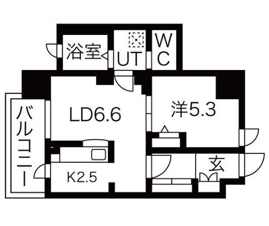 ヴィラエーデル名駅(1LDK/6階)の間取り写真