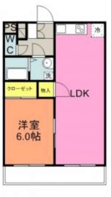 セントラルマンション伊豆長岡(1LDK/1階)の間取り写真