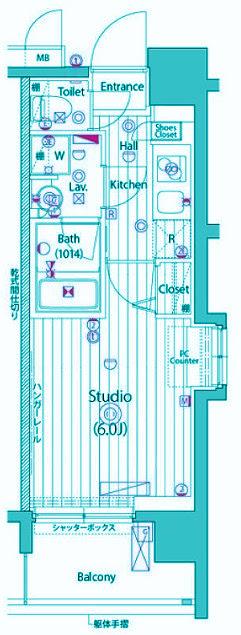 グランド・ガーラ大森Ⅱ(1K/4階)の間取り写真