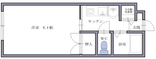 Gハイツ3(1K/1階)の間取り写真