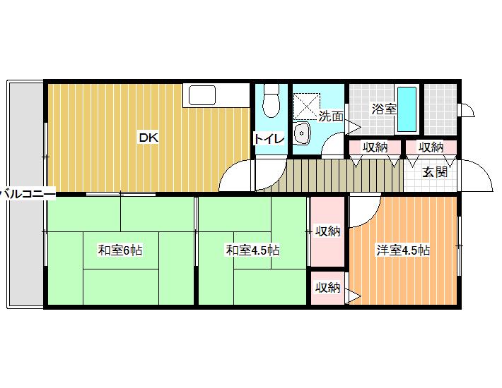 アルカザーレ国分西(3DK/5階)の間取り写真