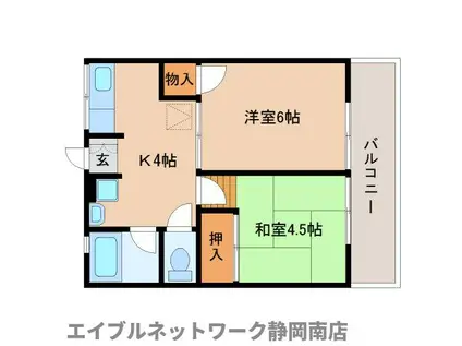 エステール(2K/1階)の間取り写真