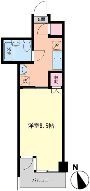 第3根岸ハイツ(1K/2階)の間取り写真