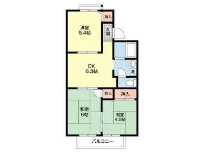 オディールコヤ(3DK/2階)の間取り写真