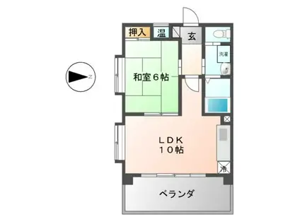 アールコート泉(1LDK/3階)の間取り写真