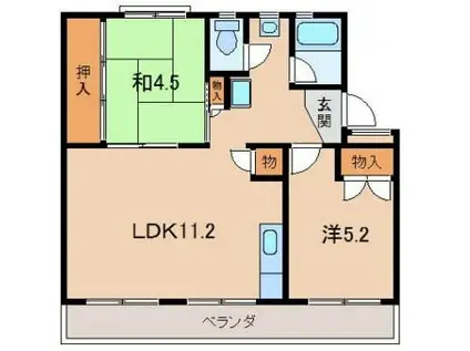 太田団地B(2LDK/4階)の間取り写真