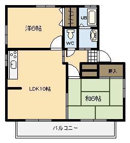 ルミナスA棟(2LDK/2階)の間取り写真